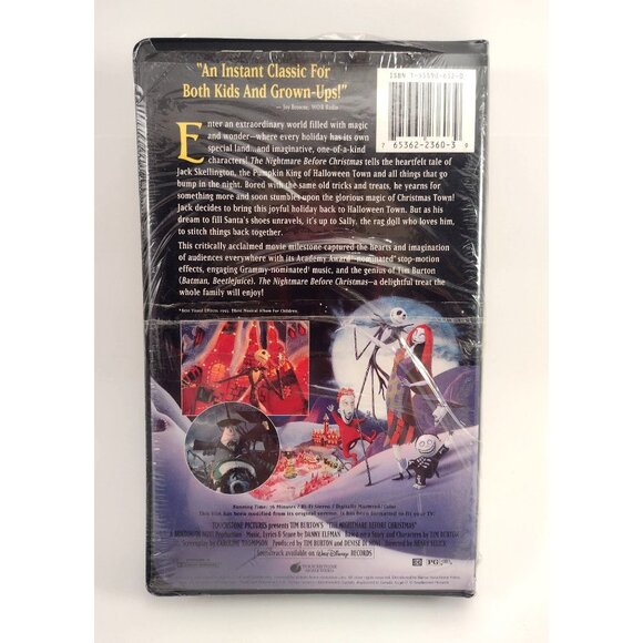 Tim Burtons The Nightmare Before Christmas VHS SEALED Vintage Touchstone Video - Picture 2 of 6